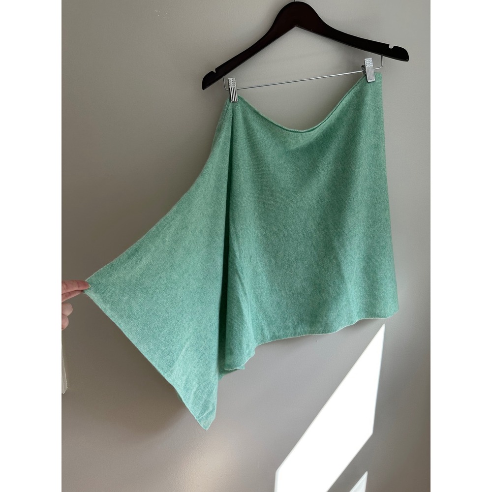 Claudia Nichole Cashmere Poncho Women OS Mint Green EUC Luxury Asymmetrical Wrap